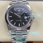 Super Replica ARF 40mm Rolex Day-Date Swiss 3255 Black Dial Presidential Watch 